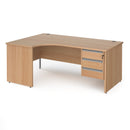 Contract 25 Ergonomic Desk With Panel Leg & 3 Drawer Pedestal - Beech - NWOF