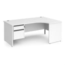 Contract 25 Ergonomic Desk With Panel Leg & 2 Drawer Pedestal - White - NWOF