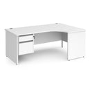 Contract 25 Ergonomic Desk With Panel Leg & 2 Drawer Pedestal - White - NWOF