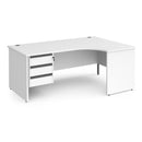 Contract 25 Ergonomic Desk With Panel Leg & 3 Drawer Pedestal - White - NWOF