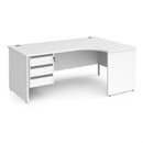 Contract 25 Ergonomic Desk With Panel Leg & 3 Drawer Pedestal - White - NWOF