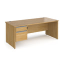 Contract 25 800mm Deep Straight Desk With 2 Drawer Pedestal & Panel Leg - Oak - NWOF