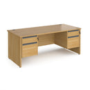 Contract 25 800mm Deep Straight Desk With 2 and 2 Drawer Pedestals & Panel Leg - Oak - NWOF