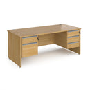 Contract 25 800mm Deep Straight Desk With 2 and 3 Drawer Pedestals & Panel Leg - Oak - NWOF