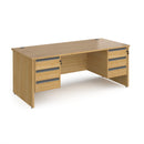 Contract 25 800mm Deep Straight Desk With 3 and 3 Drawer Pedestals & Panel Leg - Oak - NWOF