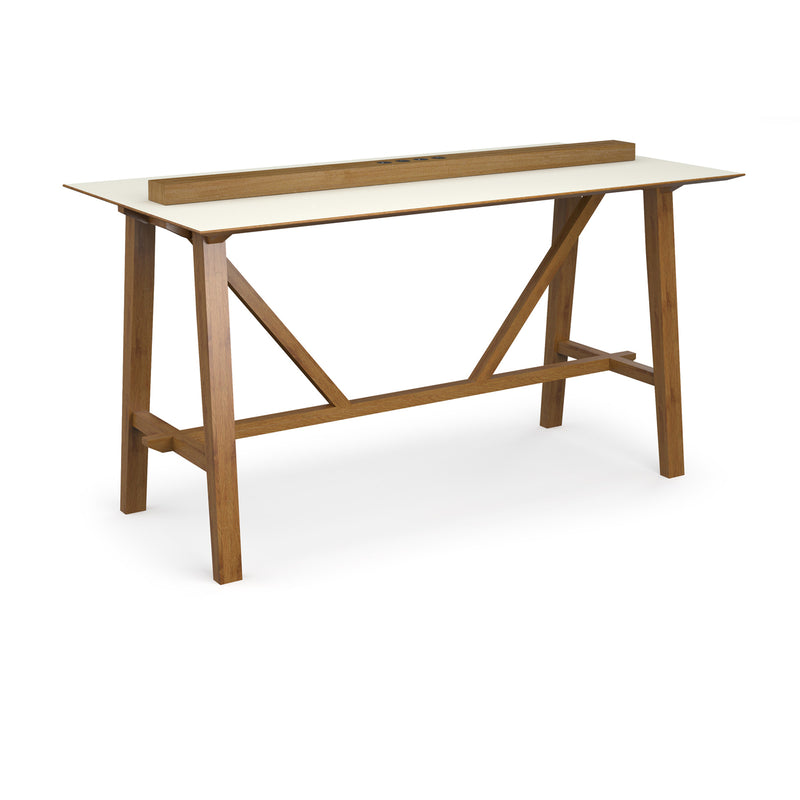 Crew Poseur Worktable With Oak Power Bar & MDF Top With Chamfered Edges - NWOF