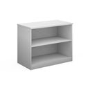 White Dams Deluxe Bookcase with multiple shelves, showcasing a sleek modern design perfect for home or office storage.