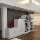 White Dams Deluxe Cupboard with multiple storage compartments, featuring sleek design and sturdy construction.