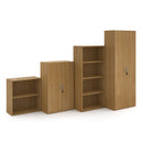 Dams Contract Bookcase in oak wood with multiple shelves, designed for office or storage use.