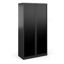 Black Bisley Systems Tambour Cupboard by Dams with sliding tambour doors and sturdy metal construction.