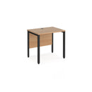 Dams Maestro 25 600mm deep straight desk with bench legs in beech wood, featuring a modern, sturdy design.