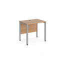 Dams Maestro 25 600mm deep straight desk with bench leg in beech wood finish, featuring a sleek and sturdy design.