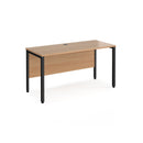 Dams Maestro 25 600mm deep straight desk with bench leg in beech finish, featuring a sleek, modern design and sturdy construction.