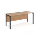 Dams Maestro 25 600mm deep straight desk with bench leg in beech finish, featuring a sturdy design and workspace surface.