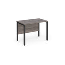 Dams Maestro 25 600mm deep straight desk with grey oak finish and bench leg design, ideal for modern office spaces.