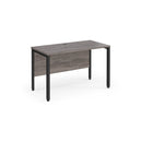 Dams Maestro 25 600mm deep straight desk with bench leg in grey oak finish, featuring a modern, spacious workspace design.