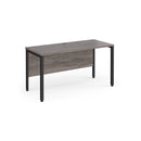 Dams Maestro 25 600mm deep straight desk with grey oak finish and bench leg, featuring a sleek, modern office workspace design.