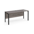 Dams Maestro 25 600mm deep straight desk with bench leg in grey oak finish, showcasing modern office workspace design.