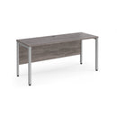 Dams Maestro 25 600mm deep straight desk with grey oak finish and bench leg, featuring a sleek modern design.