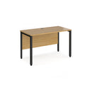 Dams Maestro 25 600mm deep straight oak desk with bench leg, featuring a sleek, modern office workspace design.