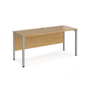 Dams Maestro 25 600mm deep straight oak desk with bench leg, featuring a sleek modern design and sturdy construction.
