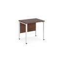 Dams Maestro 25 600mm deep straight desk with walnut finish and bench leg, modern office furniture with sleek design