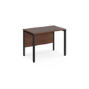 Dams Maestro 25 600mm deep straight desk with walnut finish and bench leg, featuring a modern, minimalist design.