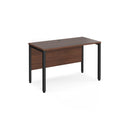 Dams Maestro 25 600mm deep straight desk with walnut finish and bench leg, ideal for modern office or workspace setup.