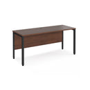 Dams Maestro 25 600mm deep straight walnut desk with bench leg, featuring a sleek modern design and sturdy construction.