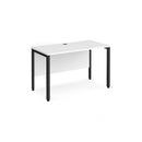 Dams Maestro 25 600mm deep straight desk with bench leg in white, sturdy office furniture with clean lines and spacious workspace