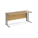 Dams Maestro 25 600mm deep straight oak desk with cable-managed legs, modern office furniture design.