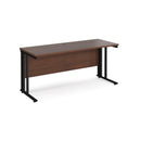 Dams Maestro 25 600mm deep straight walnut desk with cable-managed leg and clean, modern design.