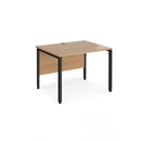 Dams Maestro 25 800mm deep straight desk with bench leg in beech wood, showing the clean, modern design and sturdy construction.