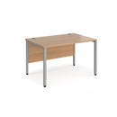 Dams Maestro 25 800mm deep straight desk with bench leg in beech finish, featuring a modern, sturdy design and spacious workspace
