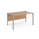 Dams Maestro 25 800mm deep straight desk with bench leg in beech wood finish, featuring a sleek and sturdy design.
