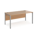 Dams Maestro 25 800mm deep straight desk with bench leg in beech wood finish, showing clean lines and sturdy construction.