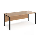 Dams Maestro 25 800mm deep straight desk with bench leg in beech wood finish, showing a modern office workspace setup.