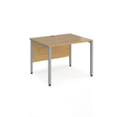Dams Maestro 25 800mm deep straight desk with bench leg in oak finish, featuring a spacious workspace and modern design.