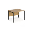 Dams Maestro 25 800mm deep straight oak desk with bench leg, featuring a sleek, modern design and sturdy construction.