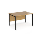 Dams Maestro 25 800mm deep straight desk with oak finish and bench leg, featuring a modern office workspace design.