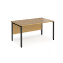 Dams Maestro 25 800mm deep straight oak desk with bench leg, modern office furniture with clean lines and sturdy design