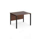 Dams Maestro 25 800mm deep straight desk with walnut finish and bench leg, modern office furniture with sleek design.