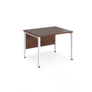 Dams Maestro 25 800mm deep straight desk with bench leg in walnut wood finish, showcasing sleek modern office furniture design.
