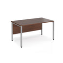 Dams Maestro 25 800mm deep straight walnut desk with bench leg, modern office workspace with clean design