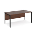 Dams Maestro 25 walnut straight desk with 800mm depth and bench leg, featuring a sleek, modern wood finish.