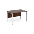 Dams Maestro 25 800mm deep straight walnut desk with bench leg, modern office furniture, smooth wood surface, sturdy design