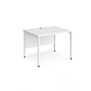 Dams Maestro 25 800mm deep white straight desk with bench leg, sturdy office furniture with clean, modern design