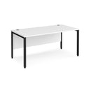 White Maestro 25 800mm deep straight desk with bench leg by Dams, featuring a clean, modern design and spacious workspace.