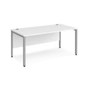 White Maestro 25 800mm deep straight desk with bench leg by Dams, showcasing a modern office workspace with clean lines.