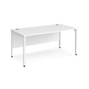 White Maestro 25 800mm deep straight desk with bench leg by Dams, featuring a sleek design and sturdy construction.